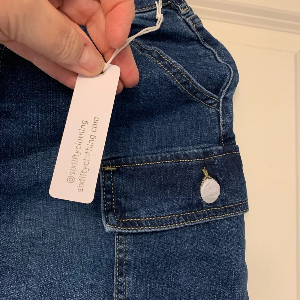 Kyra Cargo Denim Mini Skirt By Six/Fifty NWT 🌴